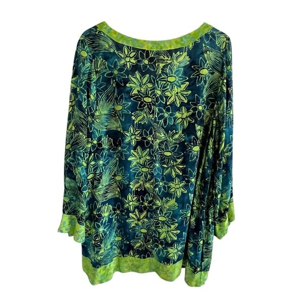 Soft Surroundings Womens Tunic Top Size XL Tropical Boho Resort Loose Oversized - Picture 3 of 7
